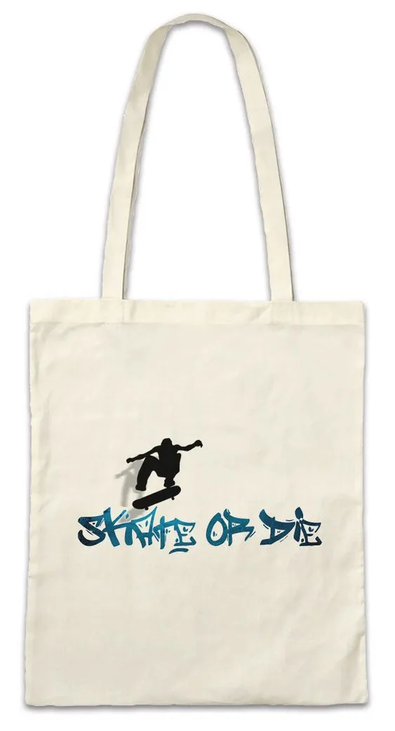 Urban Backwoods Beuteltasche Skate Or Die Stofftasche Skateboard Skater Ollie Fashion Kickflip (1-tlg), Treflip Deck Spot Pro