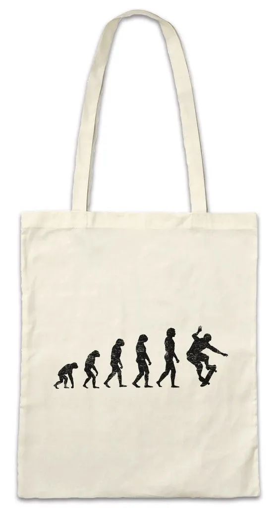 Urban Backwoods Beuteltasche Skater Evolution Stofftasche Skateboard Skate Or Skater Park Deck Die (1-tlg), Sk8 Skull Sport Sports