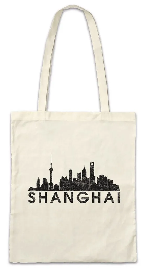 Urban Backwoods Beuteltasche Skyline Shanghai Stofftasche Schanghai China Stadt City Town Asia (1-tlg), Ville Asien Cina Asia