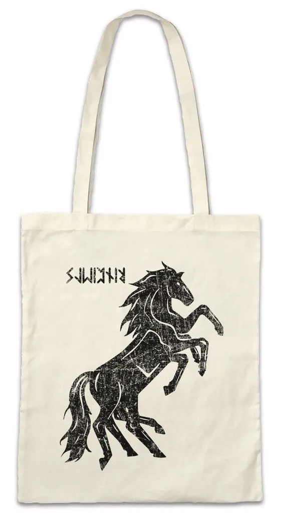 Urban Backwoods Beuteltasche Sleipnir II Stofftasche Odhins Horse Pferd Horse Wikinger Drinking (1-tlg), Horn Vikings Skol Prost