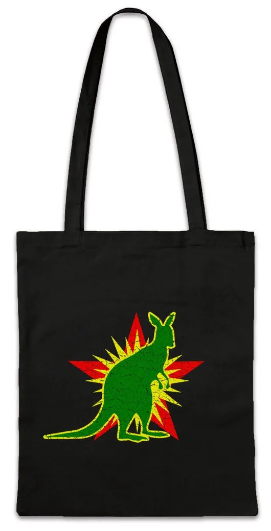 Urban Backwoods Beuteltasche Socialist Kangaroo Stofftasche Red Känguru Stern Kommunismus Socialism (1-tlg), Star Sozialismus Jamaika Reggae