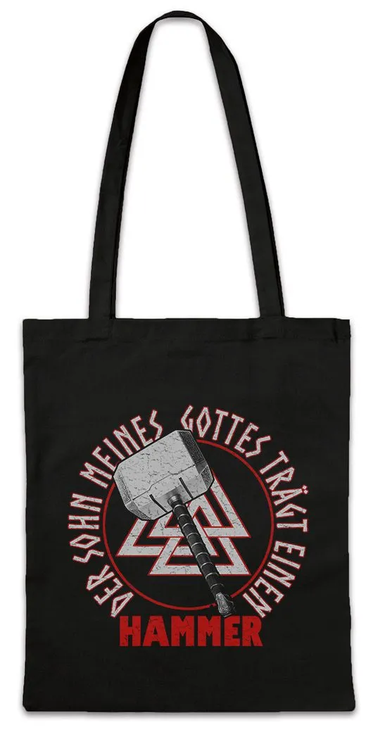 Urban Backwoods Beuteltasche Sohn Meines Gottes Stofftasche Thor Hammer Mjölnir Odhin Walhalla Odin (1-tlg), Wikinger Vikings Loki