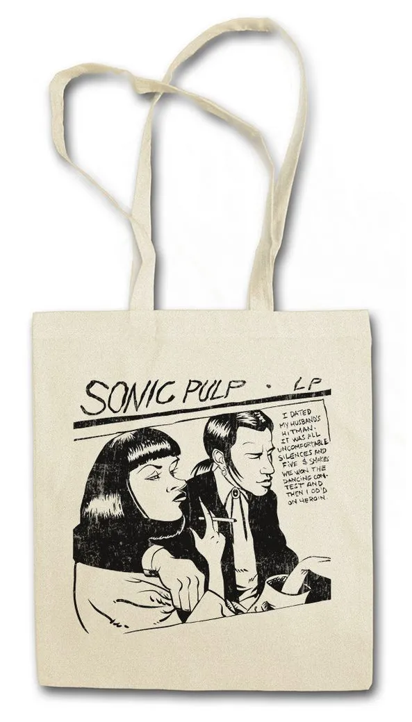 Urban Backwoods Beuteltasche Sonic Pulp Stofftasche Vincent Quentin Mia Vega Wallace Fiction (1-tlg), Tarantino LP Youth Cover
