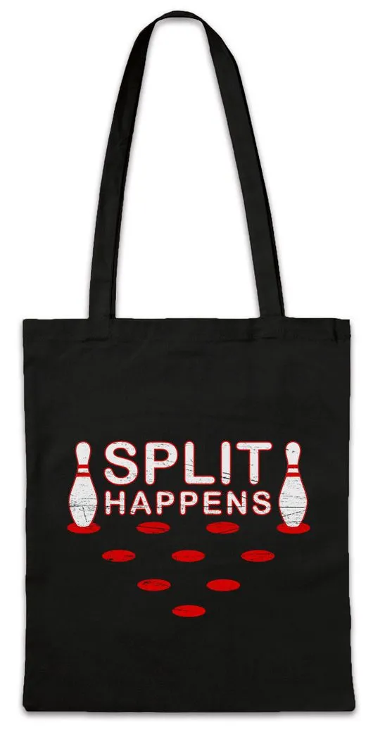 Urban Backwoods Beuteltasche Split Happens Stofftasche Gamer Gaming Games Fun Let's Bowl Sport (1-tlg), Bowling Fun 2012 Kegeln