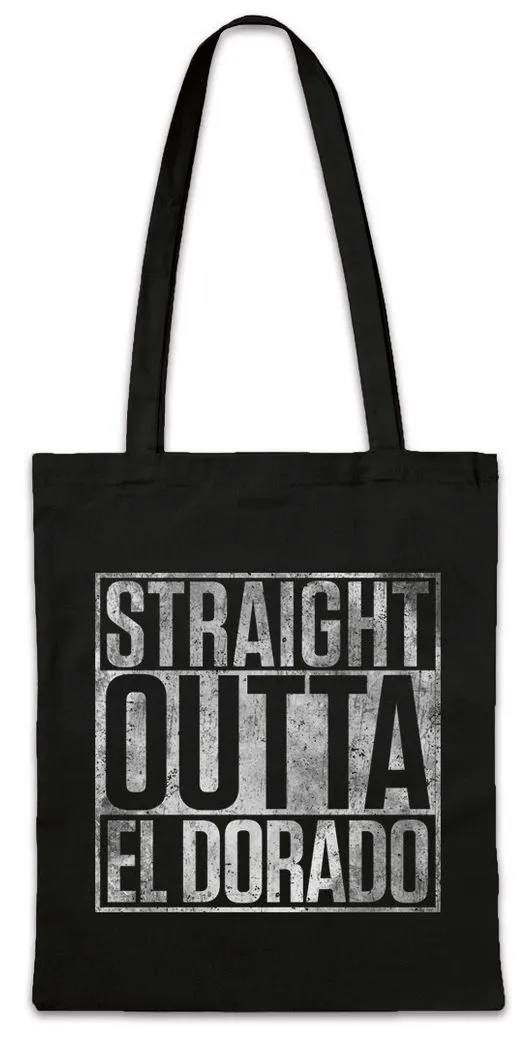 Urban Backwoods Beuteltasche Straight Outta El Dorado Stofftasche El Dorado Gold City Western Town (1-tlg), John Country Cowboy Wayne