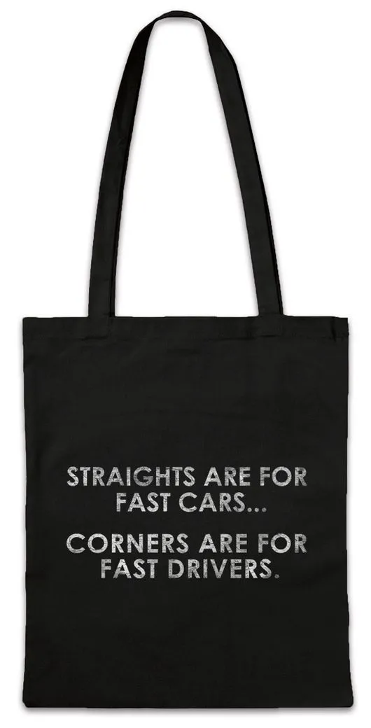 Urban Backwoods Beuteltasche Straights and Corners Stofftasche Race Racing Car Auto Driver Racer (1-tlg), Biker Petrol Head Fun