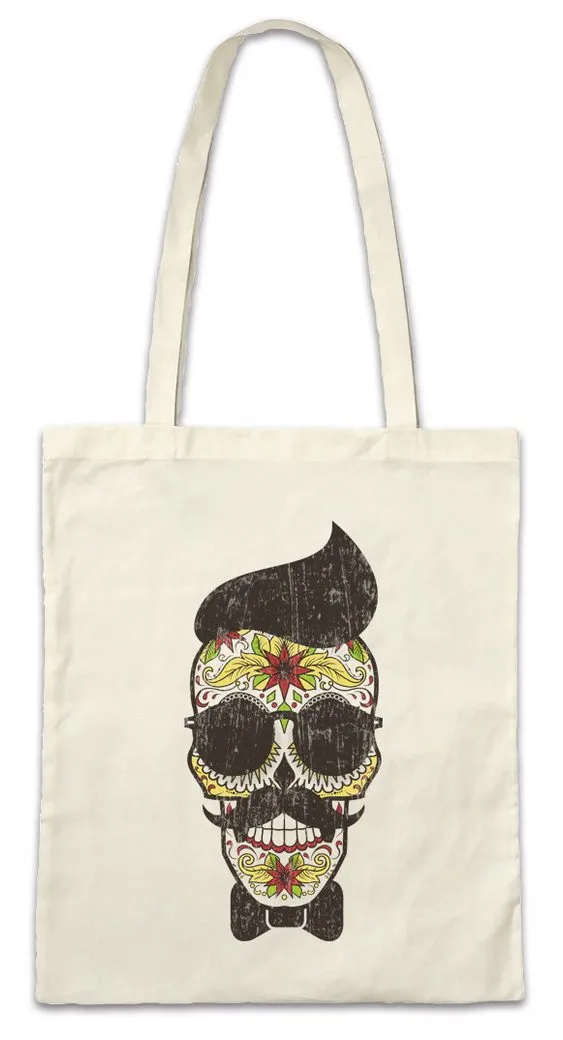 Urban Backwoods Beuteltasche Sugar Skull Hipster Stofftasche Schädel Mexiko Gang Latino Mexico (1-tlg), Latin Latinos Mexikaner Dias