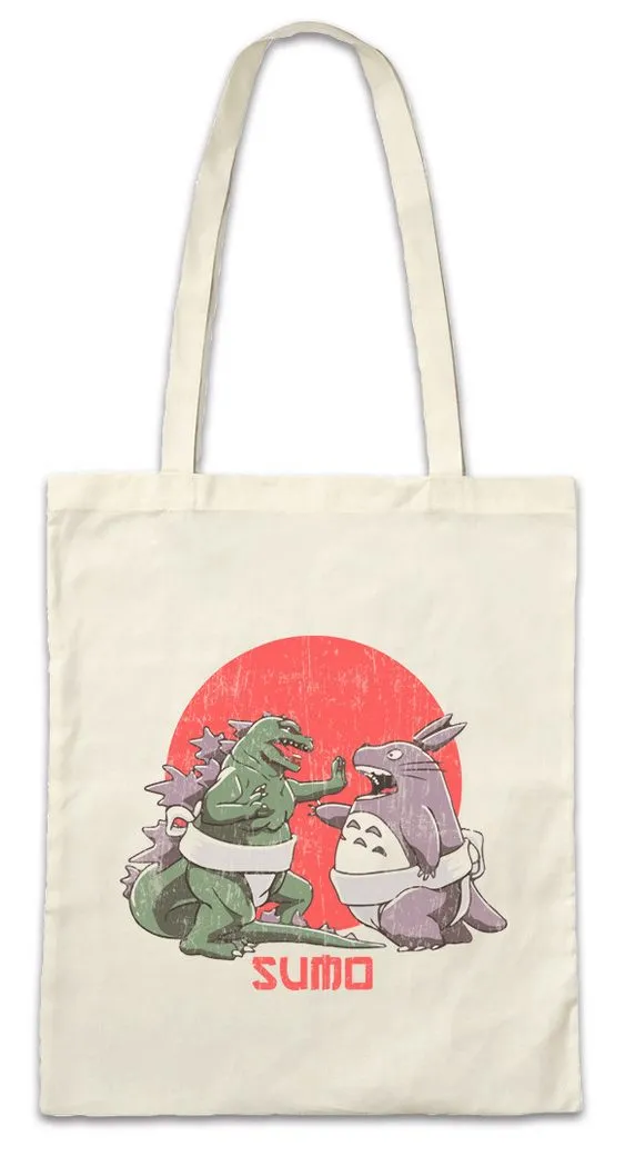 Urban Backwoods Beuteltasche Sumo Monsters Stofftasche Geek Nerd Sumo Ringer Wrestler Gojira Nippon (1-tlg), Godzilla Japan Kaiju Monsterverse