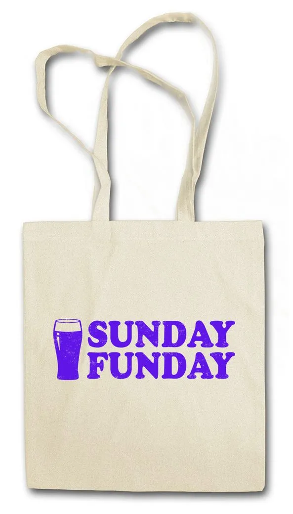Urban Backwoods Beuteltasche Sunday Funday Stofftasche Bier Beer Wochenende Weekend Sonntag Booze (1-tlg), Ale Joke Comedy Nerd