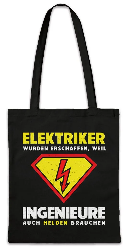 Urban Backwoods Beuteltasche Super Elektriker Stofftasche Beruf Zunft Handwerk Geselle Lehre Man (1-tlg), Meister Logo Ausbildung Fun