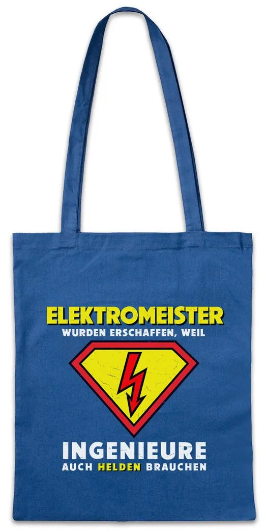 Urban Backwoods Beuteltasche Super Elektromeister Stofftasche Energie Beruf Meister Man Logo Zunft (1-tlg), Handwerk Elektriker Fun