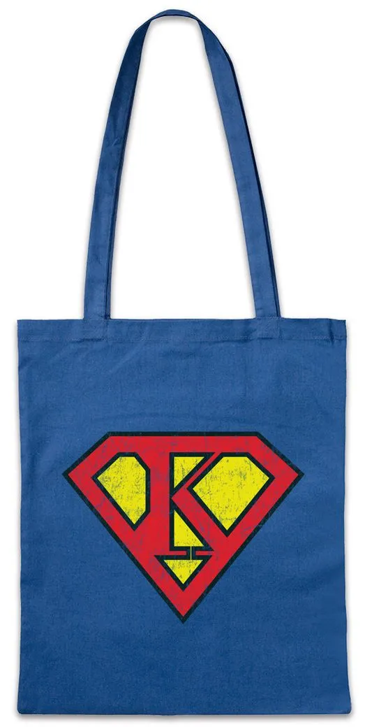 Urban Backwoods Beuteltasche Super K Stofftasche Buchstabe Initialen Vorname Nachname Man Fasching (1-tlg), Karneval Kostüm Costume Superheld