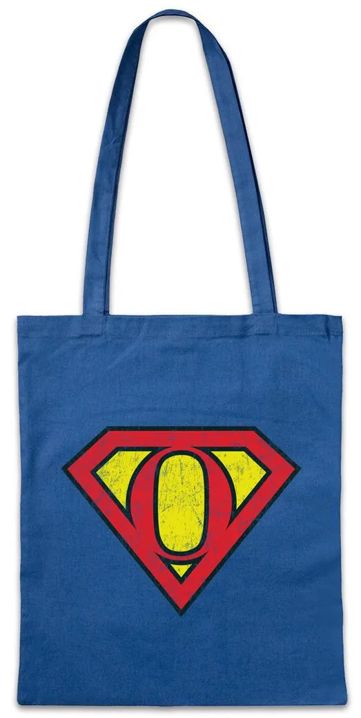 Urban Backwoods Beuteltasche Super O Stofftasche Buchstabe Initialen Vorname Nachname Man Fasching (1-tlg), Karneval Kostüm Costume Superheld
