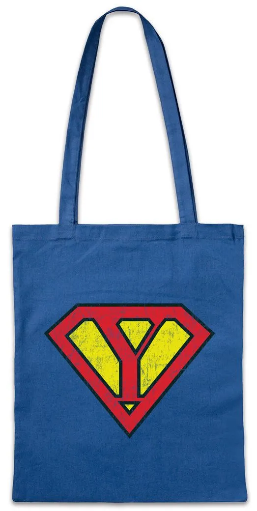 Urban Backwoods Beuteltasche Super Y Stofftasche Buchstabe Initialen Vorname Nachname Man Fasching (1-tlg), Karneval Kostüm Costume Superheld