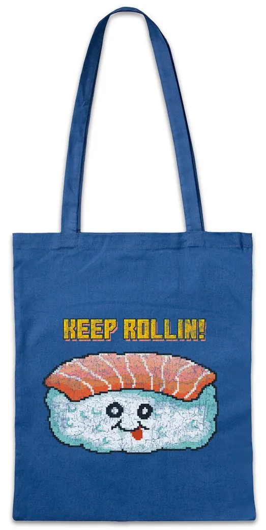 Urban Backwoods Beuteltasche Sushi Keep Rollin Stofftasche Fish Fisch Sucht Addiction Addicted (1-tlg), Süchtig Restaurant Kock Chef