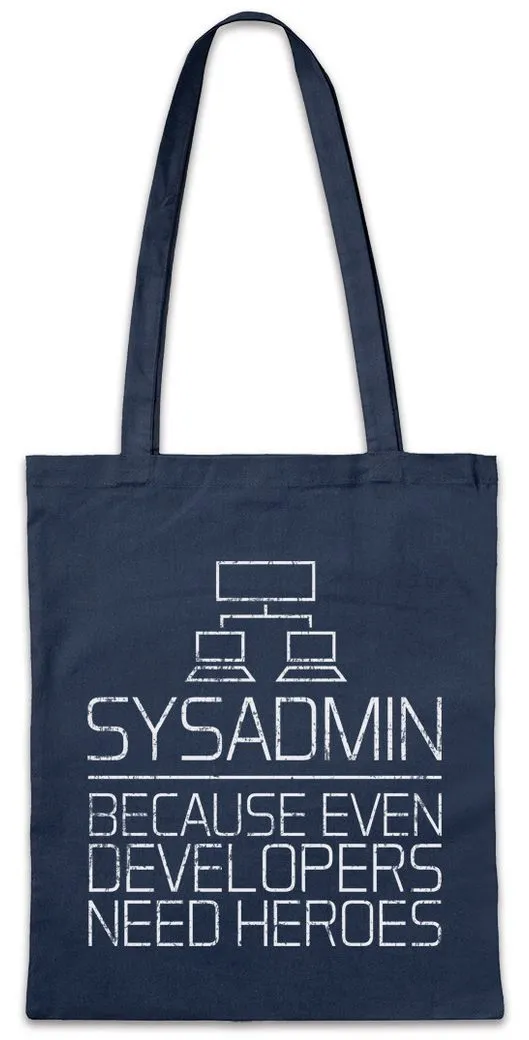 Urban Backwoods Beuteltasche Sysadmin Even Developers Need Heroes Stofftasche Gamer Nerd Geek Games (1-tlg), Gaming Informatiker