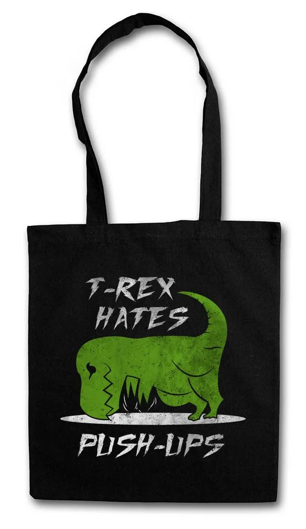 Urban Backwoods Beuteltasche T-Rex Hates Push-Up Stofftasche Tyrannosaurus Rex T-Rex Dinosaurier (1-tlg), Dino Dinosaur T Rex