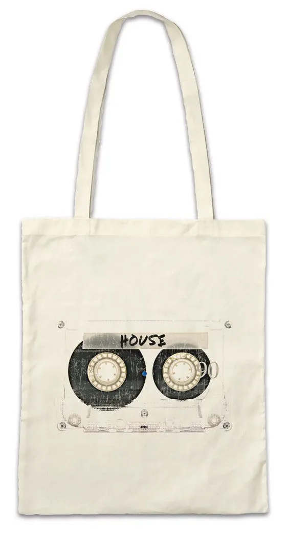Urban Backwoods Beuteltasche Tape House Stofftasche kassette cassette Wave DJ Techno Rap 80s (1-tlg), Musikkassette Sound Music Electro