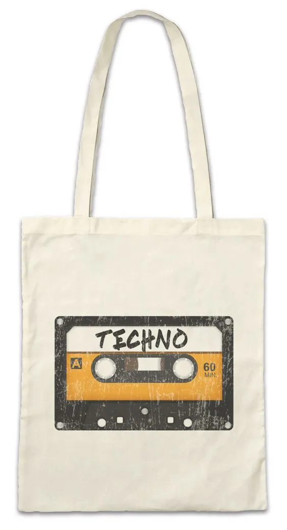 Urban Backwoods Beuteltasche Tape Techno Stofftasche Kassette Cassette MC Mixtape Wave DJ 90s Audio (1-tlg), Retro Music Electro