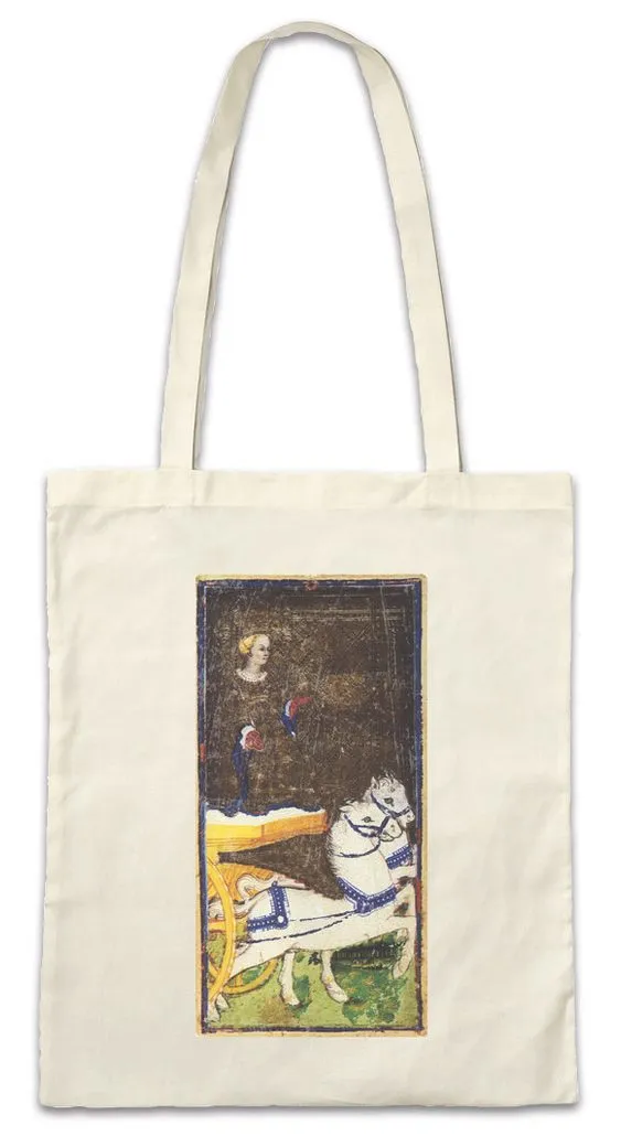 Urban Backwoods Beuteltasche Tarot Arcanum Chariot Stofftasche Karte Karten Card Voddoo Der Wagen (1-tlg), Black Occult Magic Schwarze