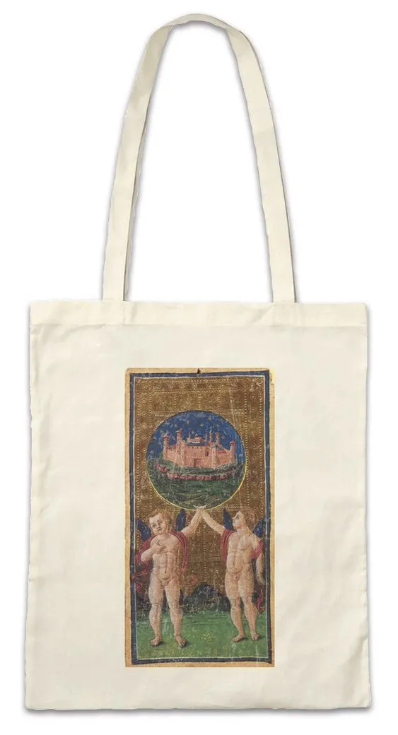 Urban Backwoods Beuteltasche Tarot Arcanum World Stofftasche Karte Karten Card Voddoo Die Welt (1-tlg), Black Occult Magic Schwarze