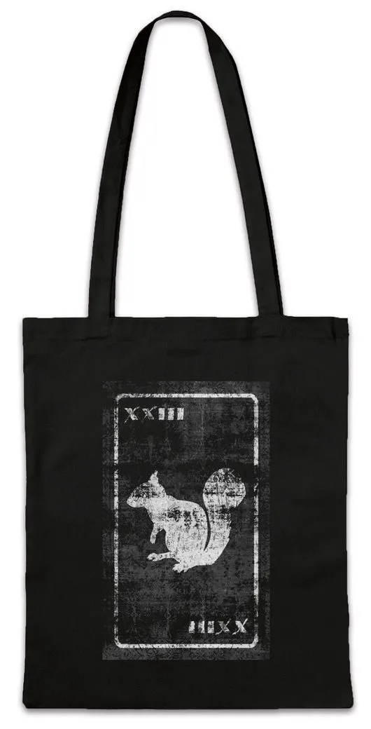Urban Backwoods Beuteltasche Tarot The Happy Squirrel Stofftasche Karte Karten Card Voddoo Das (1-tlg), Eichhörnchen Black Occult Magic