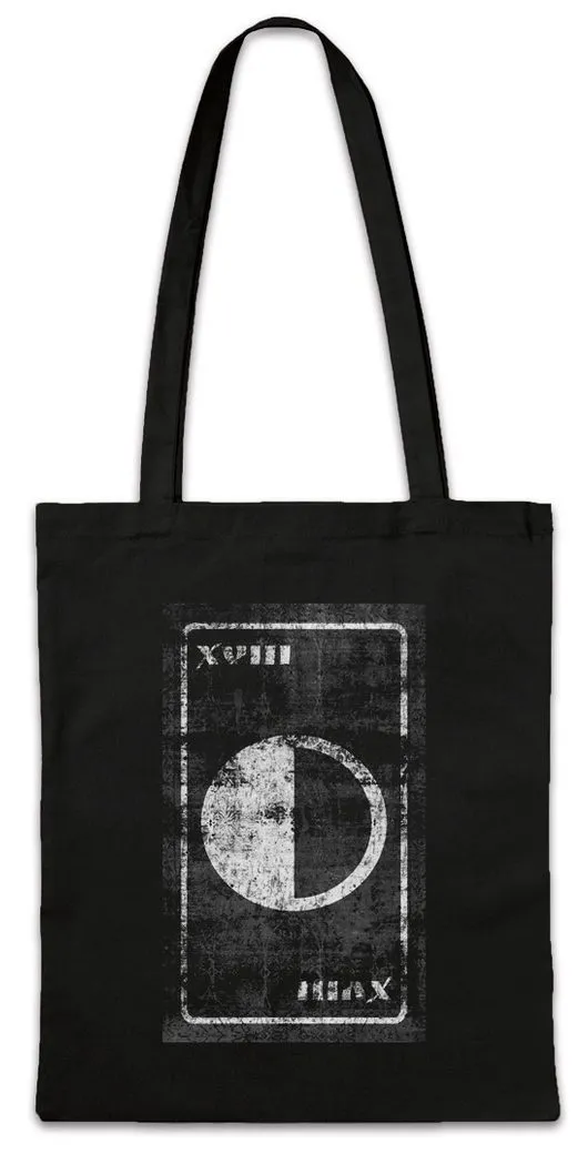 Urban Backwoods Beuteltasche Tarot The Moon Stofftasche Karte Karten Card Voddoo Der Mond Priest (1-tlg), Black Occult Magic Schwarze