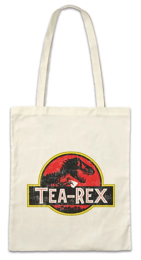 Urban Backwoods Beuteltasche Tea-Rex I Stofftasche Tyrannosaurus Tea Tee Rex T-Rex Dinosaurier Time (1-tlg), Dino Dinosaur T Rex