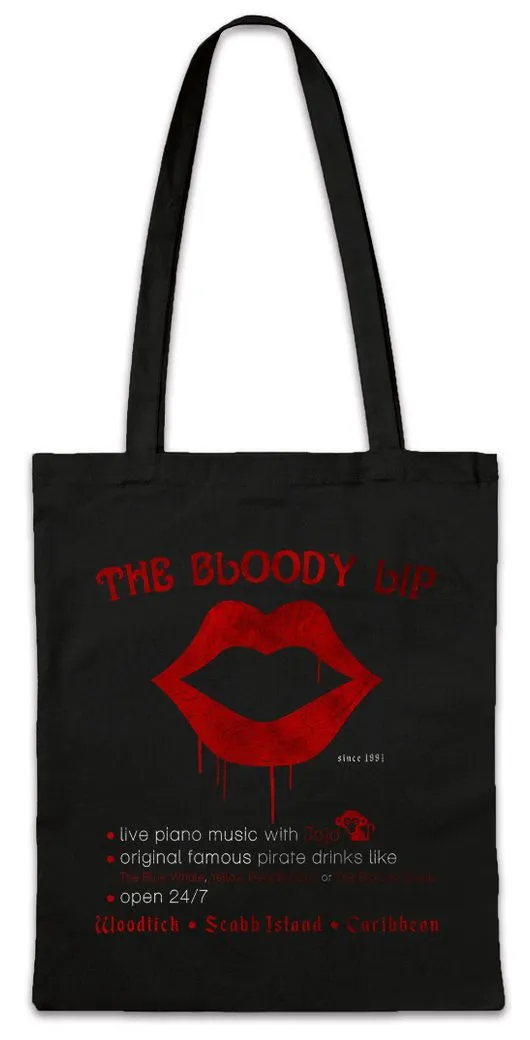 Urban Backwoods Beuteltasche The Bloody Lip Stofftasche Monkey Game Secret Caribbean Island Of (1-tlg), Insel East Logo Symbol