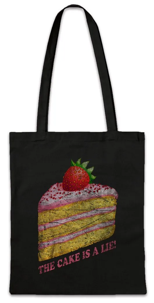 Urban Backwoods Beuteltasche The Cake Is A Lie Stofftasche Game Gamer Shooter Portal Kucken GLados (1-tlg), Konditor Bäcker PC Spiel