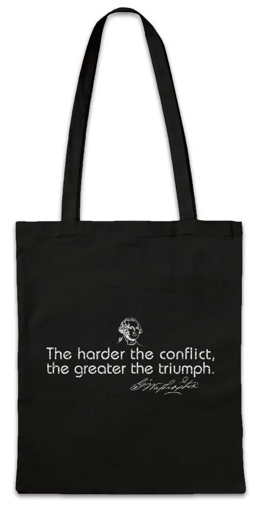 Urban Backwoods Beuteltasche The Harder The Conflict Stofftasche George Washington USA President (1-tlg), Präsident United States US