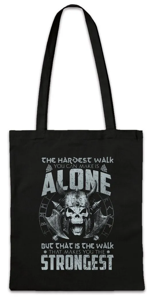 Urban Backwoods Beuteltasche The Hardest Walk Stofftasche Walhalla Odhin Wikinger Wotan Vikings (1-tlg), Thor Loki Midgard Asen