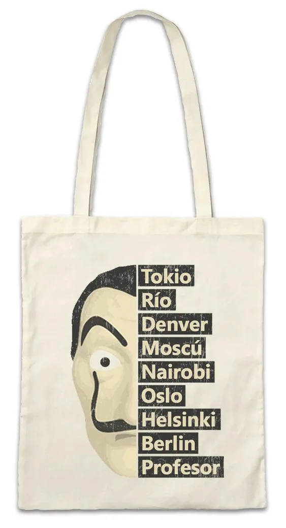 Urban Backwoods Beuteltasche The Names Stofftasche Bank Money Cash Überfall Professor Casa Heist (1-tlg), Robbery Crime De Papel
