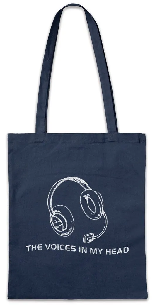 Urban Backwoods Beuteltasche The Voices In My Head Stofftasche Music DJ MC Punk Musik Rock (1-tlg), Kopfhörer CB Funker Radio