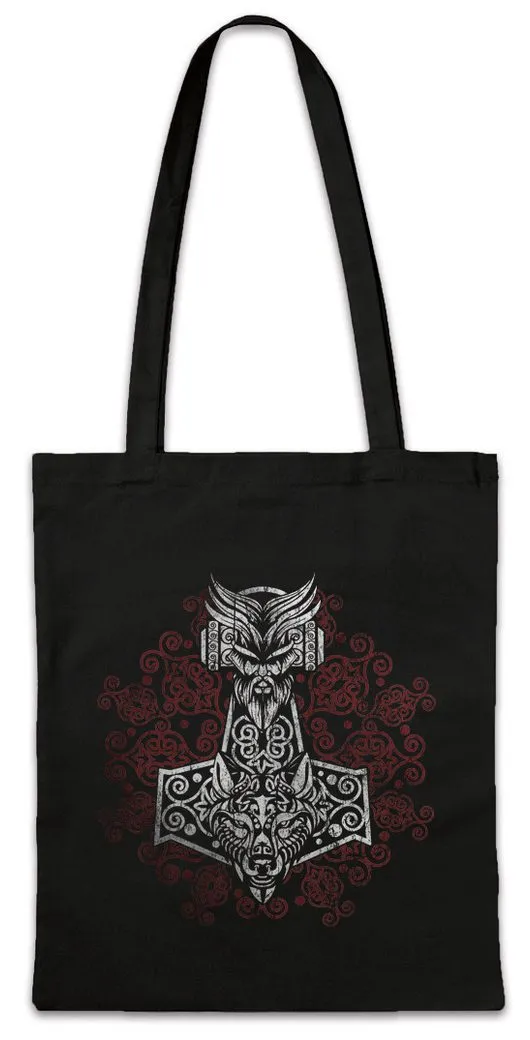 Urban Backwoods Beuteltasche Thors Hammer Ornaments Stofftasche Mjölnir Mjölnr Walhalla Vikings (1-tlg), Odin Wotan Loki Midgard