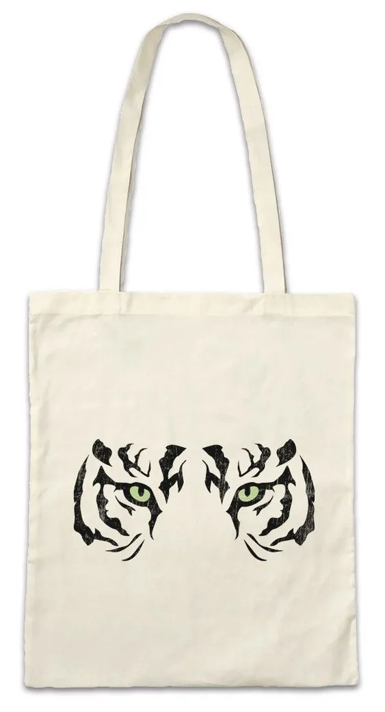 Urban Backwoods Beuteltasche Tiger Eyes Stofftasche Augen Eye Auge Tattoo Staring Tigerauge Katze (1-tlg), Raubkatze Pin Up Artist