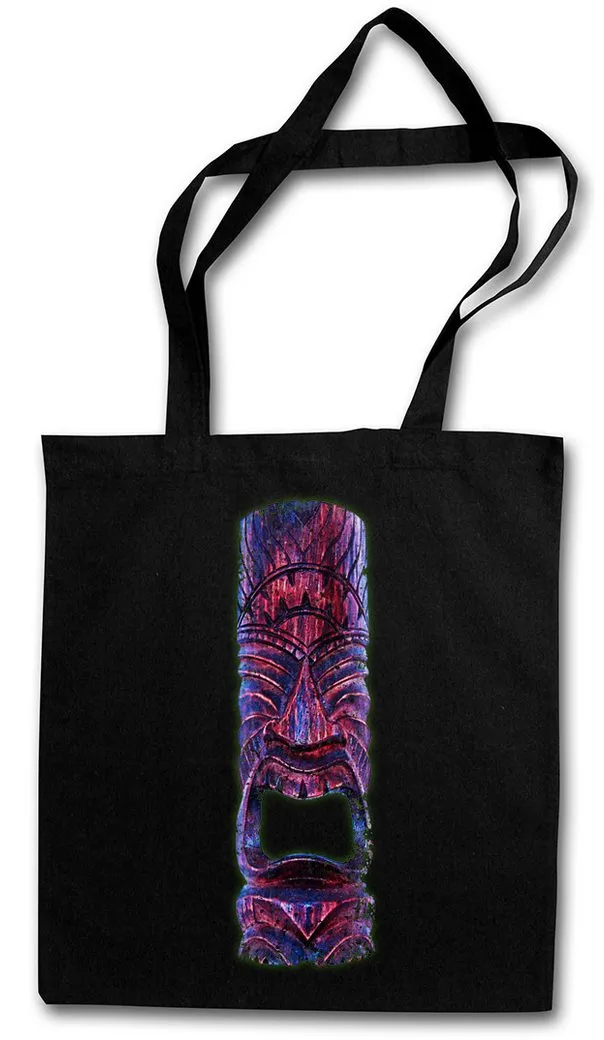 Urban Backwoods Beuteltasche Tiki Head I Stofftasche Maori Hawaii Tattoo Rockabilly Custom (1-tlg), Psychobilly Hot Rod Polynesian