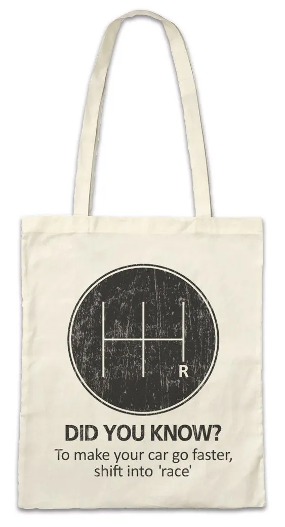 Urban Backwoods Beuteltasche To Make Your Car Go Faster Stofftasche Race Rally Car Auto Driver (1-tlg), Racer Biker Petrol Head