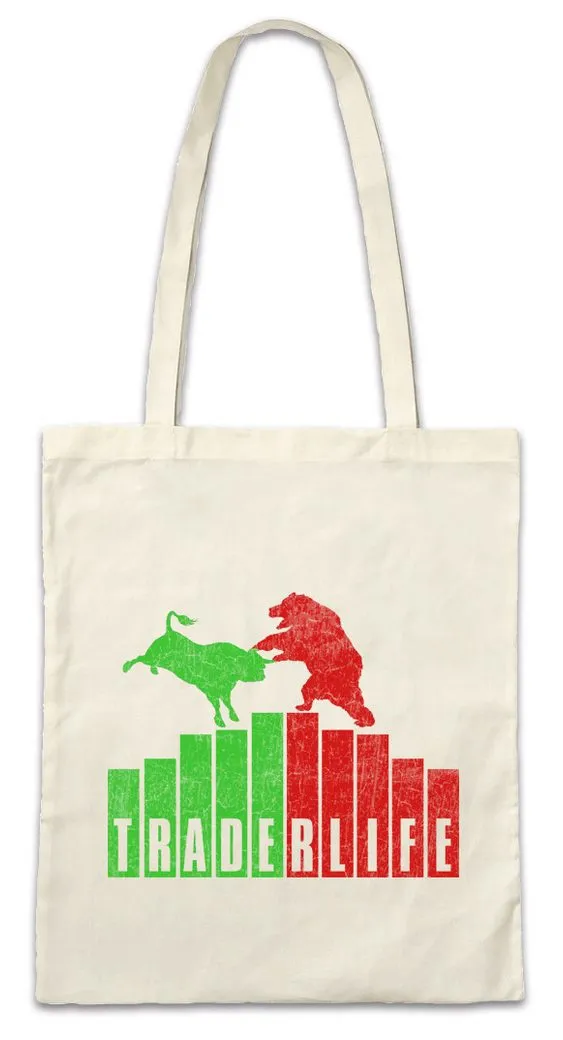 Urban Backwoods Beuteltasche Trader Life Stofftasche Bullisch Bärisch Investment Banker Day Trader (1-tlg), Börse Aktien Kurse Chart