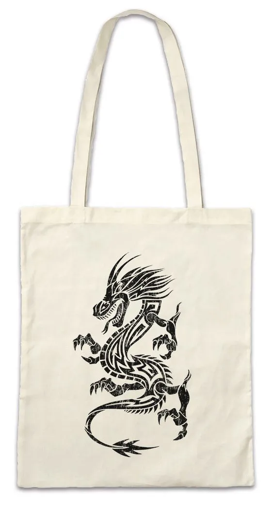 Urban Backwoods Beuteltasche Tribal Chinese Dragon I Stofftasche Drache Drachen China Maske Mask (1-tlg), Asia Asien Asian Chinesischer