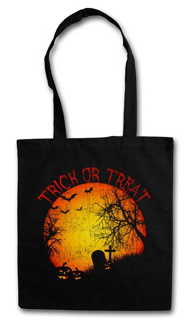 Urban Backwoods Beuteltasche Trick Or Treat Stofftasche Friedhof Grab Graveyard Halloween Samhain (1-tlg), USA Creature Splatter Gore