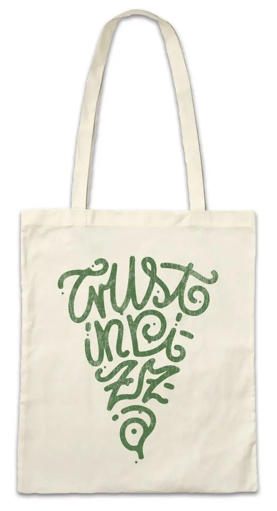 Urban Backwoods Beuteltasche Trust In Pizza Stofftasche Italia Italien Pizzabäcker Pizzeria Bäcker (1-tlg), Tratorria Maker Symbol Zeichen