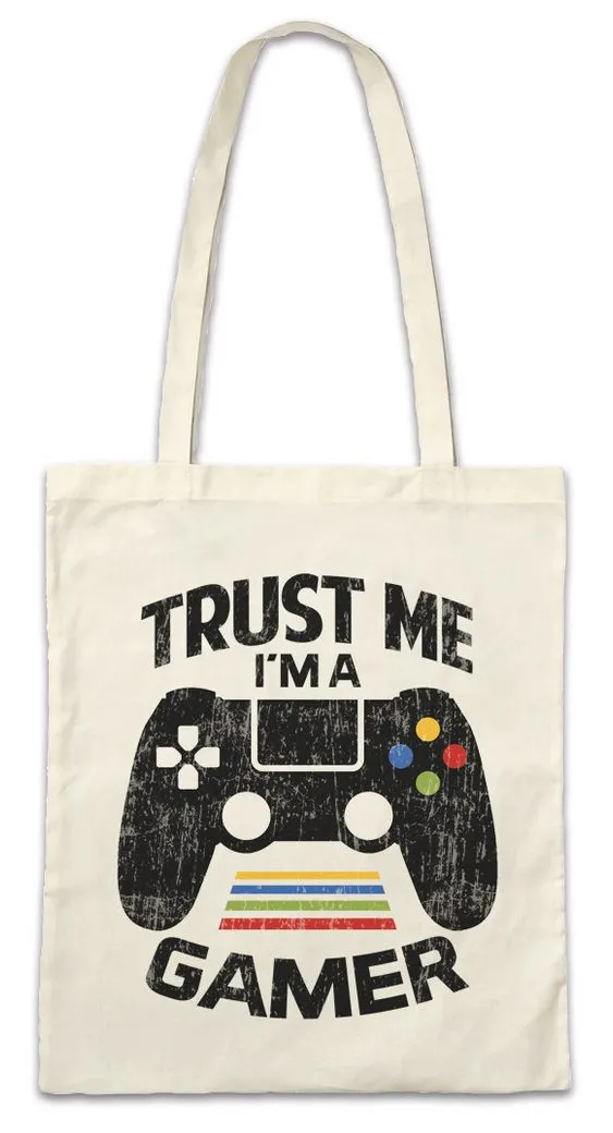 Urban Backwoods Beuteltasche Trust Me I'm A Gamer Stofftasche Gamer Gaming Games Pixel Retro Arcade (1-tlg), 8 16 Bit Geek