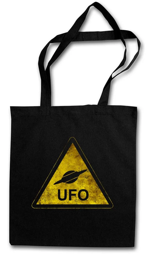 Urban Backwoods Beuteltasche Ufo Sign Stofftasche Alien Invader Haunebu 12 Grey Area 51 TR3B (1-tlg), Adamski Flying Saucer Vril