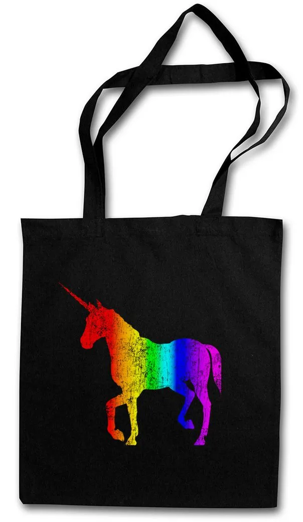 Urban Backwoods Beuteltasche Unicorn I Stofftasche Einhorn Rainbow Colors Regenbogen Fairy Fairies (1-tlg), Elfen The Last Cartoon