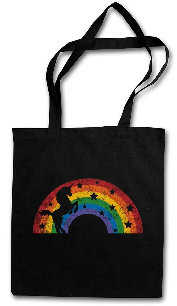 Urban Backwoods Beuteltasche Unicorn II Stofftasche Einhorn Rainbow Colors Regenbogen Fairy Fairies (1-tlg), Elfen The Last Cartoon
