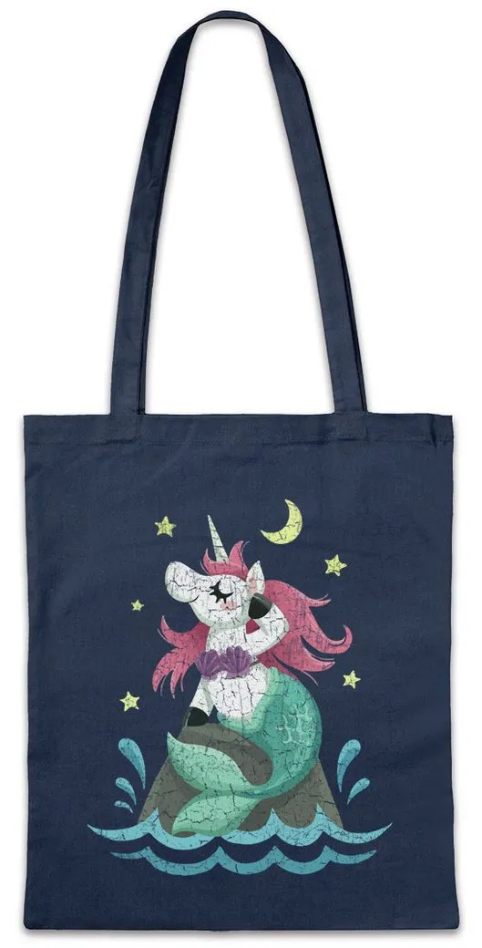 Urban Backwoods Beuteltasche Unimaid Night Stofftasche Einhorn Unicorn Meerjungfrau MC Disco Club (1-tlg), Clubbing Party Hard Trance