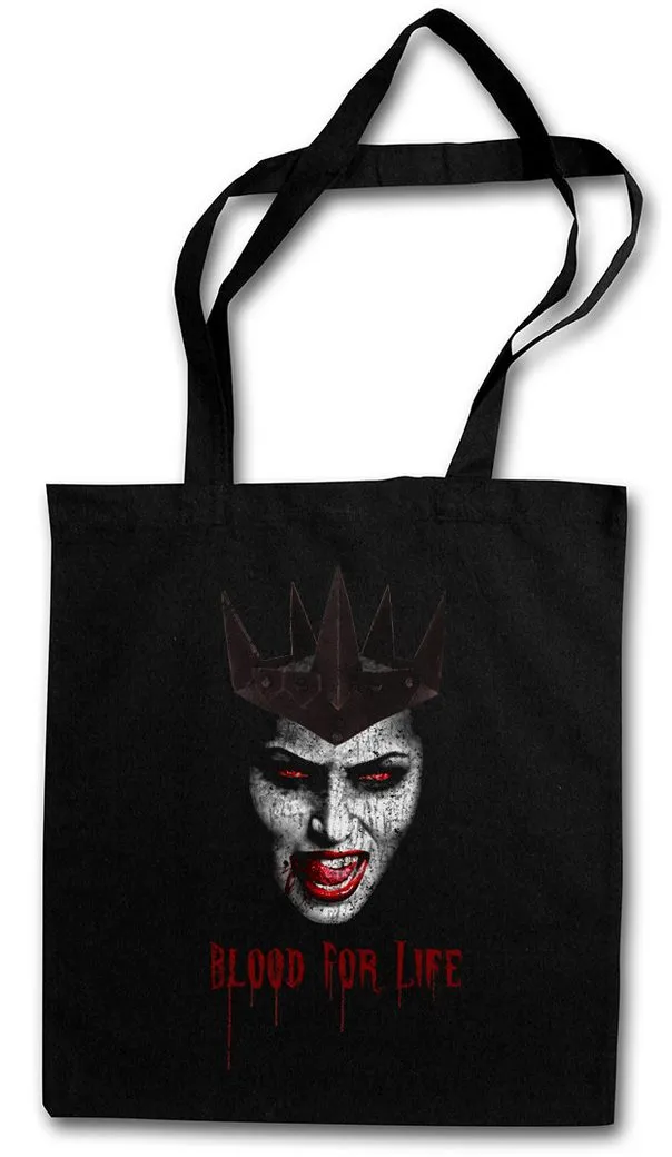 Urban Backwoods Beuteltasche Vampire Blood For Life Stofftasche Vampir Blut True Gebiss Zähne Biss (1-tlg), Bite Teeth Jaws Blood