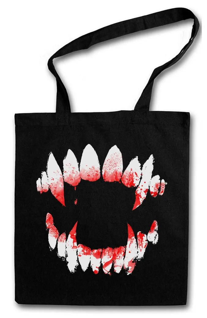 Urban Backwoods Beuteltasche Vampire Dentition Stofftasche Vampir Blut True Gebiss Zähne Biss Bite (1-tlg), Teeth Jaws Blood Dracula
