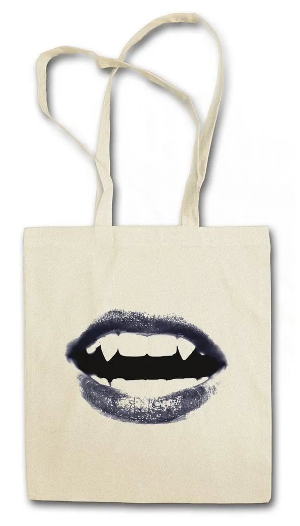 Urban Backwoods Beuteltasche Vampire Woman Mouth Stofftasche Vampir Girl Lady Blut True Gebiss (1-tlg), Zähne Biss Bite Blood